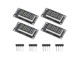 Módulo De Display De Tubo Digital 4 Conjuntos, 4 Dígitos Led De 7 Segmentos, 0.36 Polegadas, Chip Tm1637, Amarelo Mra110h