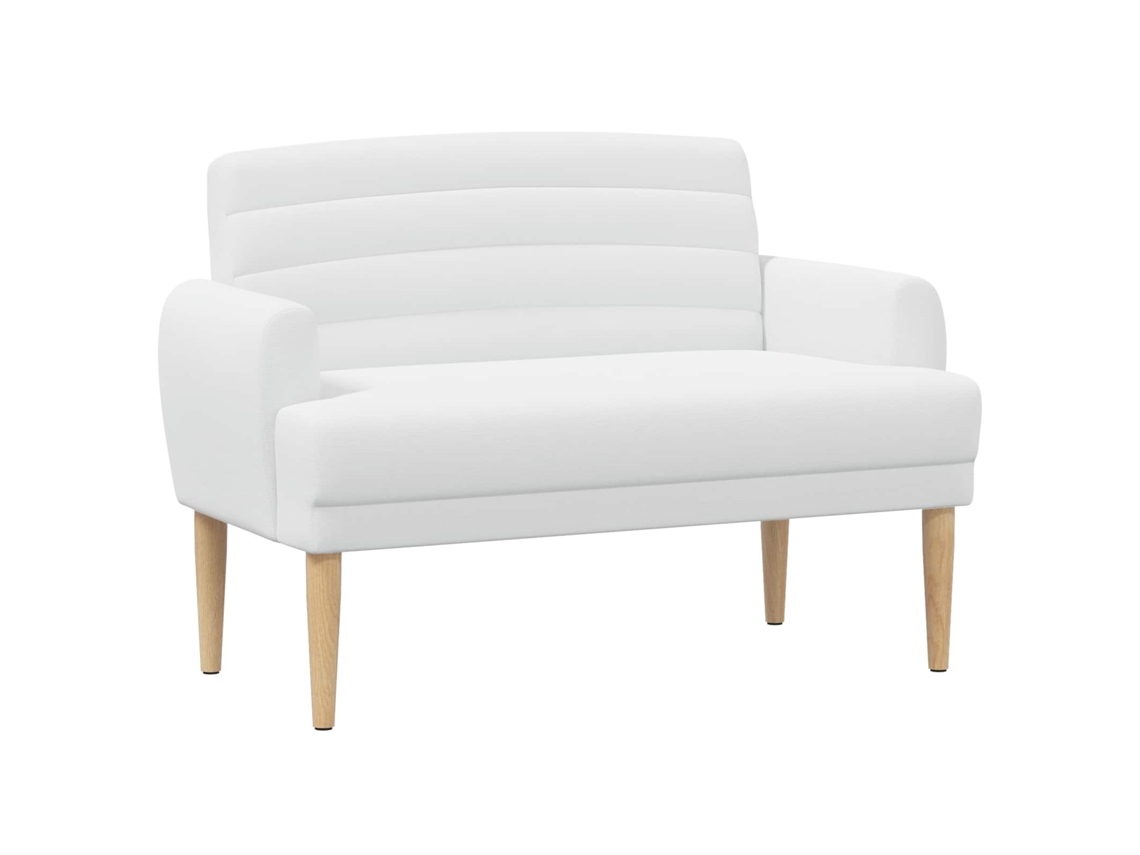 Vidaxl Sofá De Dois Lugares Com Botão Acolchoado Branco Tecido