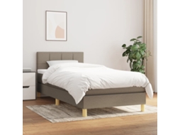 Vidaxl Cama Com Molas/colchão 80x200 Cm Tecido Castanho-acinzentado