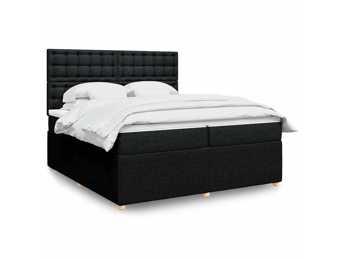 Vidaxl Cama Com Molas/colchão 200x200 Cm Tecido Preto