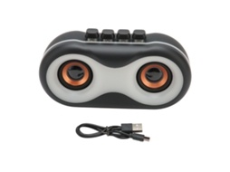 Caixa de Som Bluetooth Desktop EOOCOO portátil com bateria, luz RGB e subwoofer