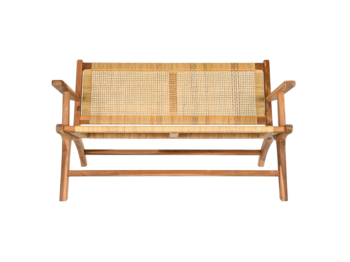 Banco de Vime Cor Teca, Marrom, 120x76x68cm ALEXANDRA HOUSE LIVING