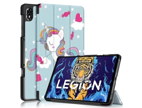 Capa De Couro Inteligente Para Tablet Lenovo Legion Y700 Com Fivela Magnética Dobrável E Desenho Colorido Facpoet