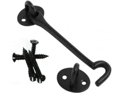 Namoro Gancho e Olhal para Portão, Preta, Em Metal, Resistente,