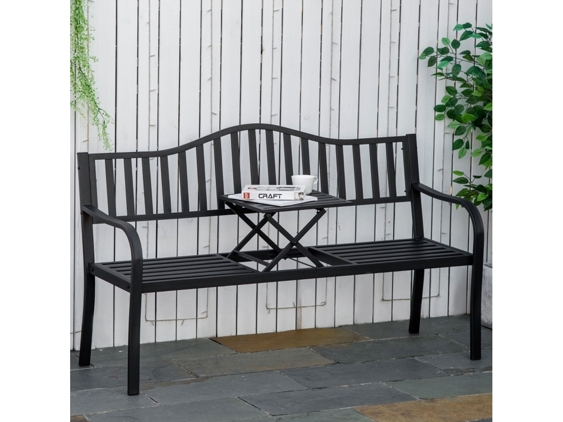 Banco de Jardim Metálico para 3 Pessoas com Balanço, 147x70x85cm | MEGA ECHO TRADE SHOP