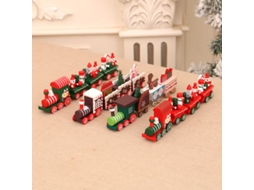 Conjunto De 2 Trens De Natal Em Madeira Pintada Para Decoração De Natal, Mini Trenzinho Para Árvore De Natal, Enfeite De Natal Em Aquaforge