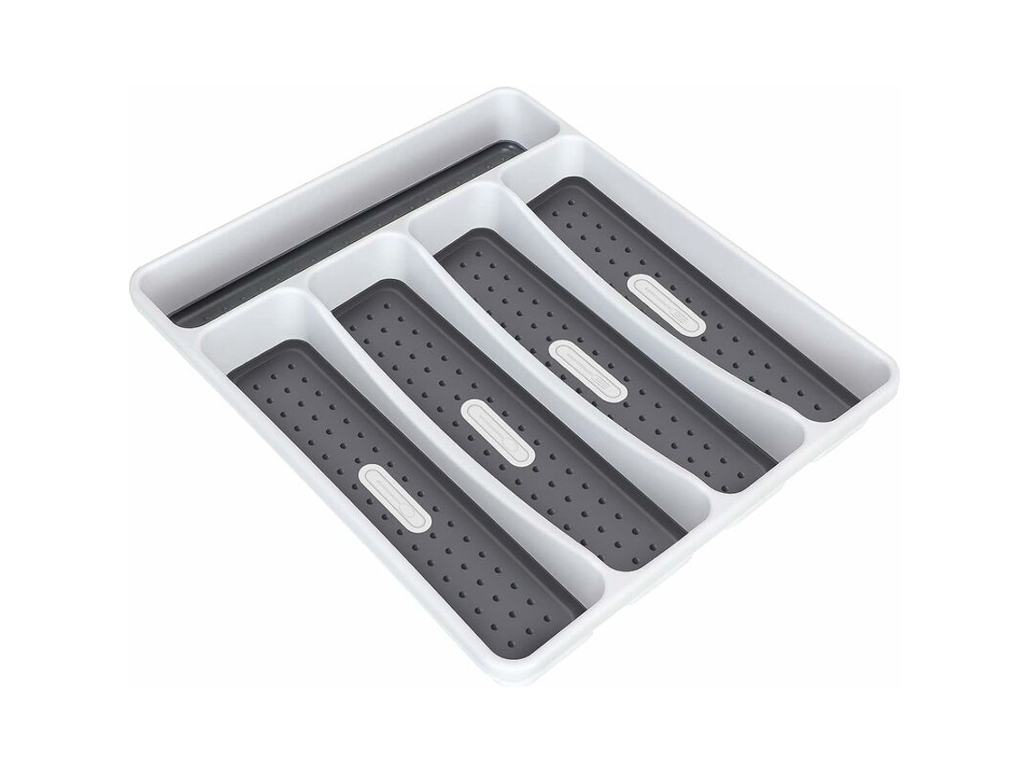 Organizador Talheres Gaveta 5 Compartimentos Branco DUREFORWARD