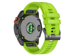 Bracelete Para Garmin (26mm) - Silicone - Liberação Rápida - Fivela De Aço Preta Verde