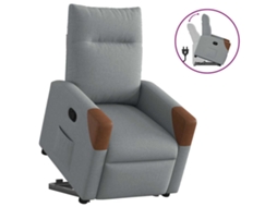 Vidaxl Poltrona Reclinável Elevatória Tecido Cinzento-claro