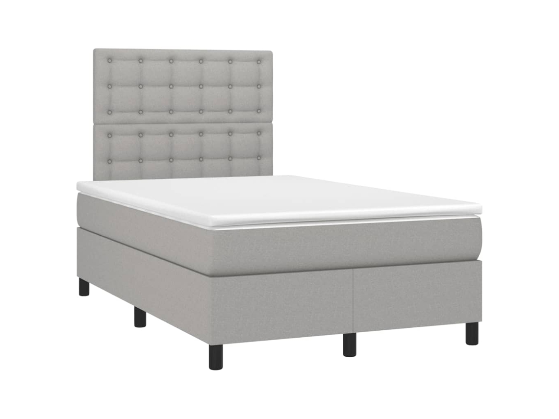 Cama Boxspring com Colchão 120x190 cm Tecido Cinzento Claro MAISON EXCLUSIVE