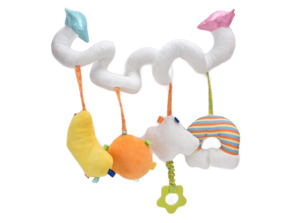 Mali brinquedo Espiral Pelúcia para Berço Carrinho Assento Carro Chocalho Bebê 1m+