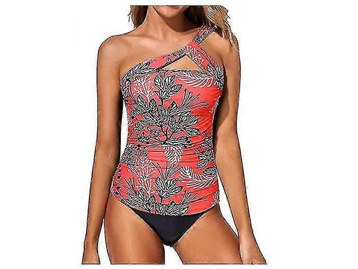 Traje De Banho Tankini Feminino De Alta Qualidade, Confortável, Quick Dry, Ideal Para Férias Tropicais E Esportes Flor Vermelha