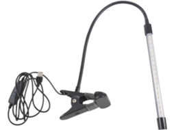Luminária de mesa LED de 8W com clipe, 3 modos de iluminação, cabo de 2 metros e interruptor dimmer de 10 níveis.