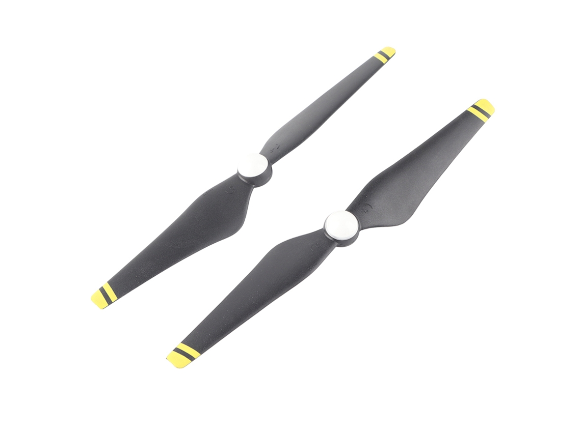 2 pares de hélices autoajustáveis para drone quadricóptero DJI Phantom 3 (borda amarela)