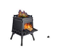 Fogão De Camping, Aço Carbono, 22 X 22 X 35 Cm, 24 X 24 X 10 Cm, 3,2 Kg, Adequado Para Vários Utensílios De Cozinha