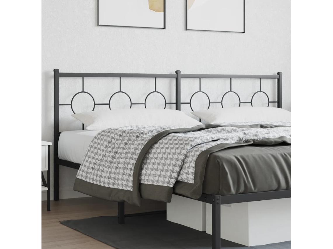 Vidaxl Cabeceira De Substituição 193 Cm Metal Preto
