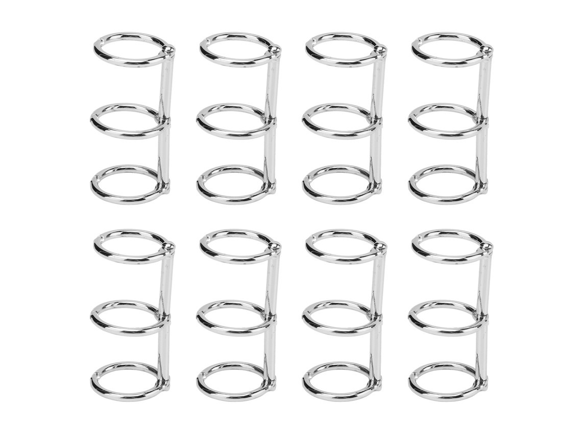 Anéis De Pasta Reutilizáveis De Metal Eletrolítico Com 3 Buracos Para Agenda Diy Folha Solta Prata