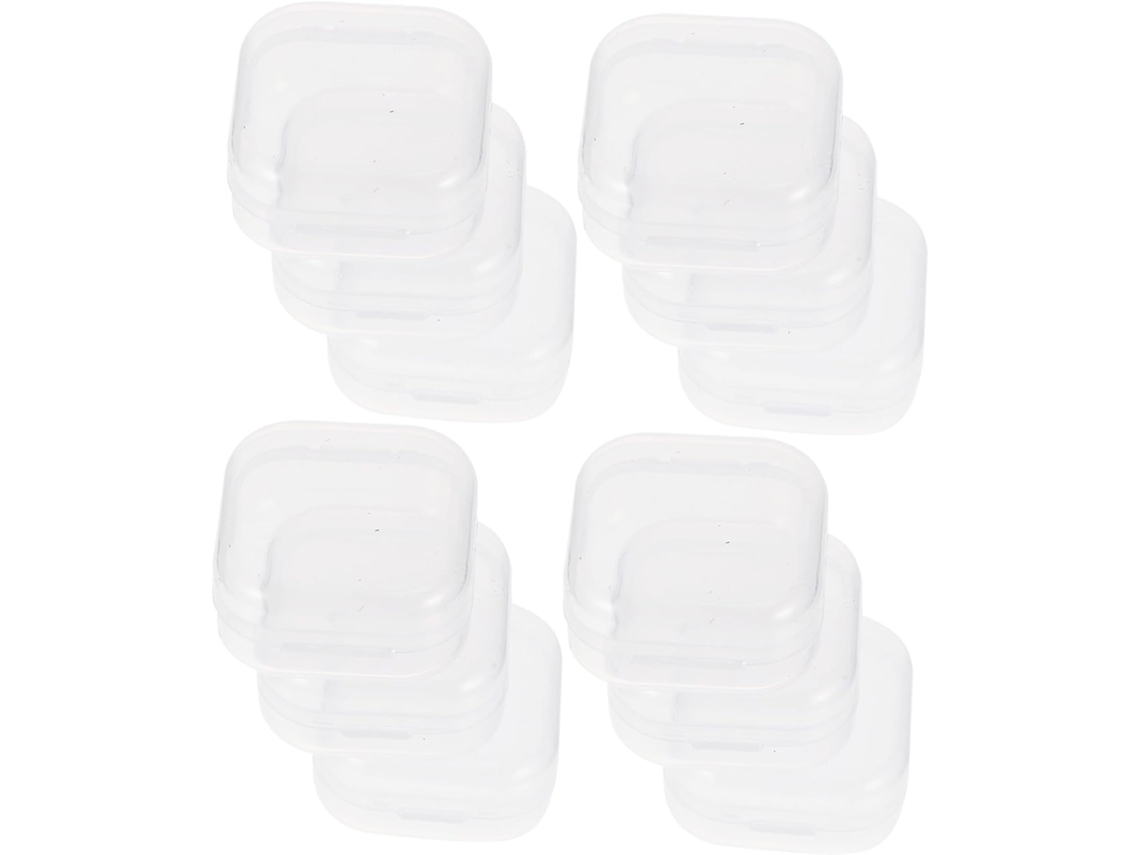 Nuobesty Pacote Com 40 Mini Caixas Transparentes Para Armazenamento De Tampões De Ouvido Com Tampa