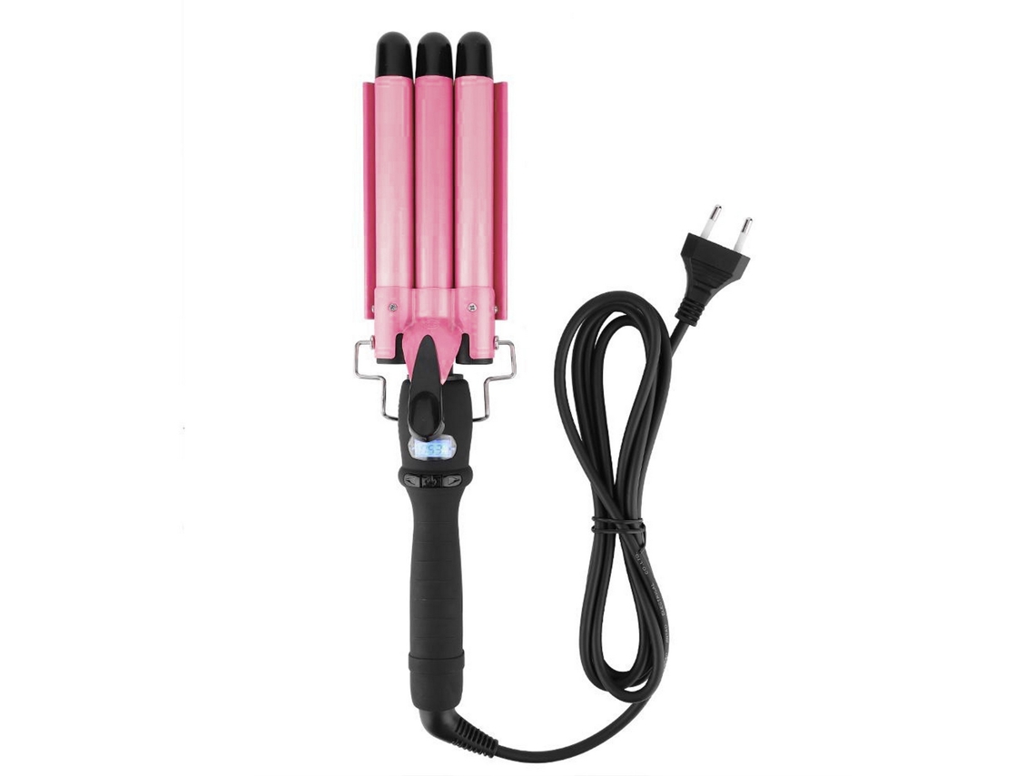 Modelador de cachos cerâmico 2026 com 3 barras e ferramenta digital para tecido de 20 mm para pentear.