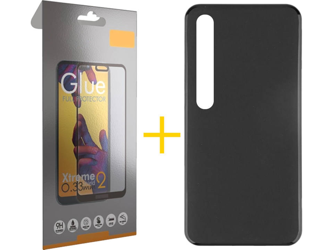Capa e Película Xiaomi Mi 10 5G SKYHE Vidro Temperado 8360 Preto
