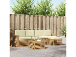 Vidaxl Conjunto De Sofás Para Exterior 6 Unid. Branco E Creme