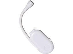 Luminária De Leitura Portátil Kombuida, Recarregável Via Usb, 400mah, Com Clipe, Em Plástico Branco, Ângulo Ajustável