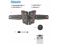 (abdômen Laranja) Estimulador Muscular Abdominal Ems Usb Para Treinamento Físico, Feito De Material Abs E Tpr