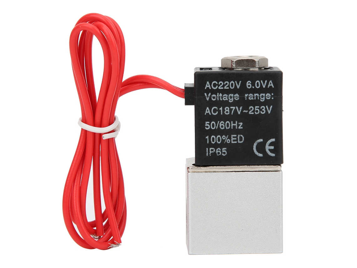 Válvula Solenoide De Ação Direta 220vac Corpo Alumínio Água Ar Óleo Ip65 G1/4in