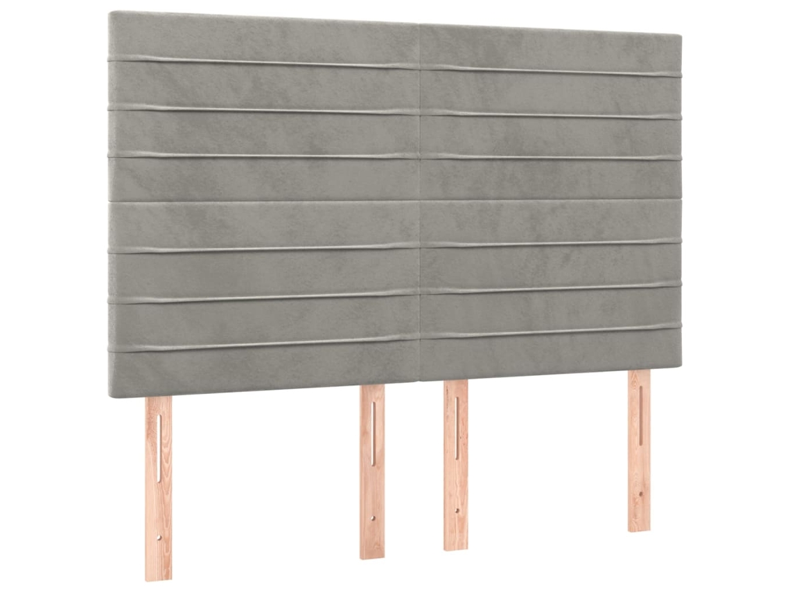 Cabeceira Cinza Light 144x5x118/128 Cm Veludo MAISON EXCLUSIVE