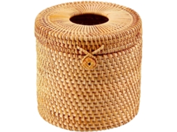 Porta Lenços De Vime Decorativo Com Tampa Para Armazenar Um Rolo De Papel Higiênico E Lenços De Pape Gokoco