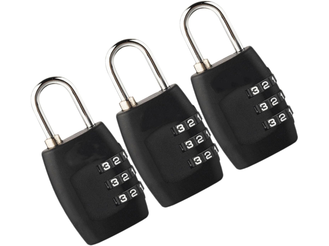 Conjunto De 3-cadeados Para Armário Academia, Cadeados Pequenos Com Combinação Para Mala De Academia, Cadeados De Aço