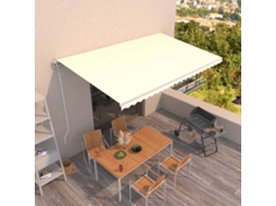 Vidaxl Toldo Retrátil Automático 500x350 Cm Cor Creme
