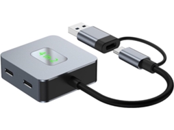 Hub Usb Tipo C Com 2 Portas 3.0 + Para Integração Notebooks,
