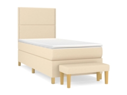 Box Spring Bed, Box Spring Beds Vidaxl Creme Tecido (100 X 200 Cm)