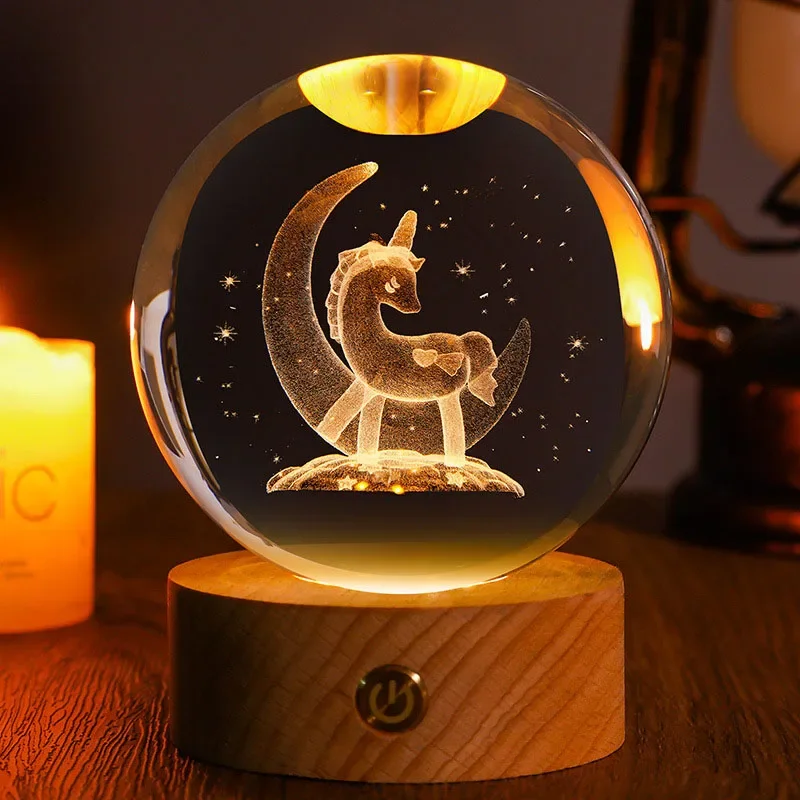 Bola de Cristal de 60mm com Gravação a Laser 3d MDUG (estilo 13 60mm)