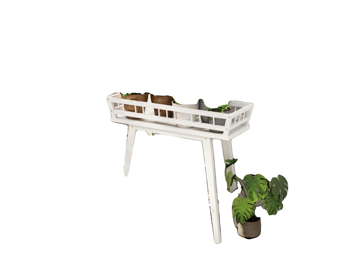 Suporte Para Plantas De Bambu, Estrutura De 2 Níveis, Uso Interno E Externo, Branco Oem