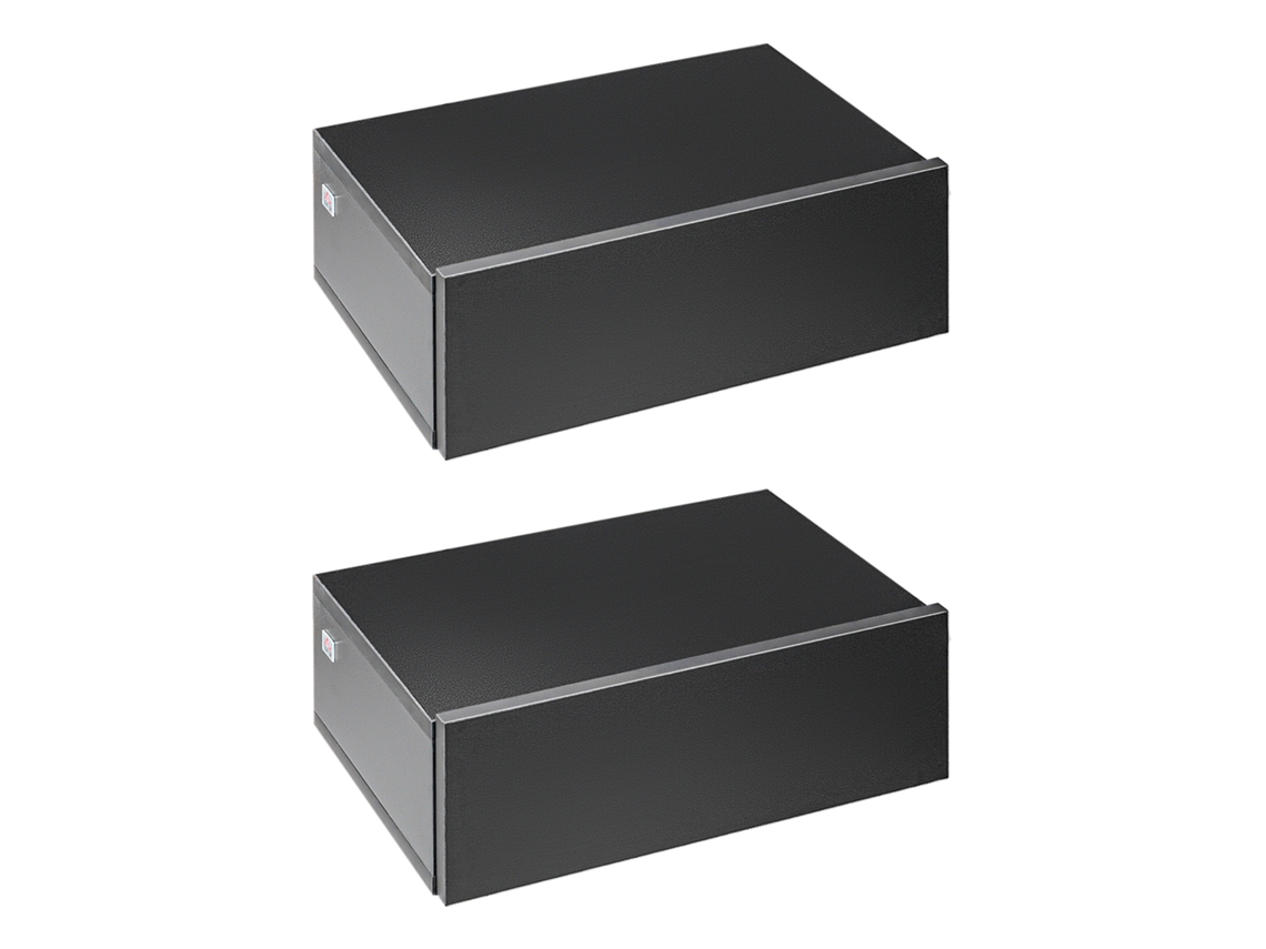 2 Comodini Sospesi Moderni em Madeira para Quarto 40x30x15cm preto
