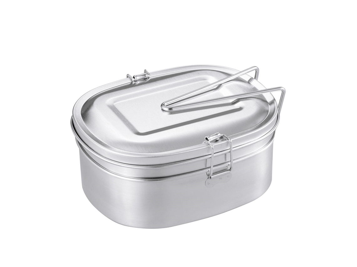 Marmita Em Aço Inoxidável Com Tampa Hermética - Recipiente De Metal Para Alimentos Anti-fuga E Durável