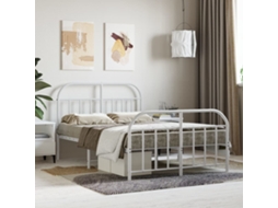 Estrutura De Cama Com Cabeceira E Pés 120x190 Cm Metal Branco