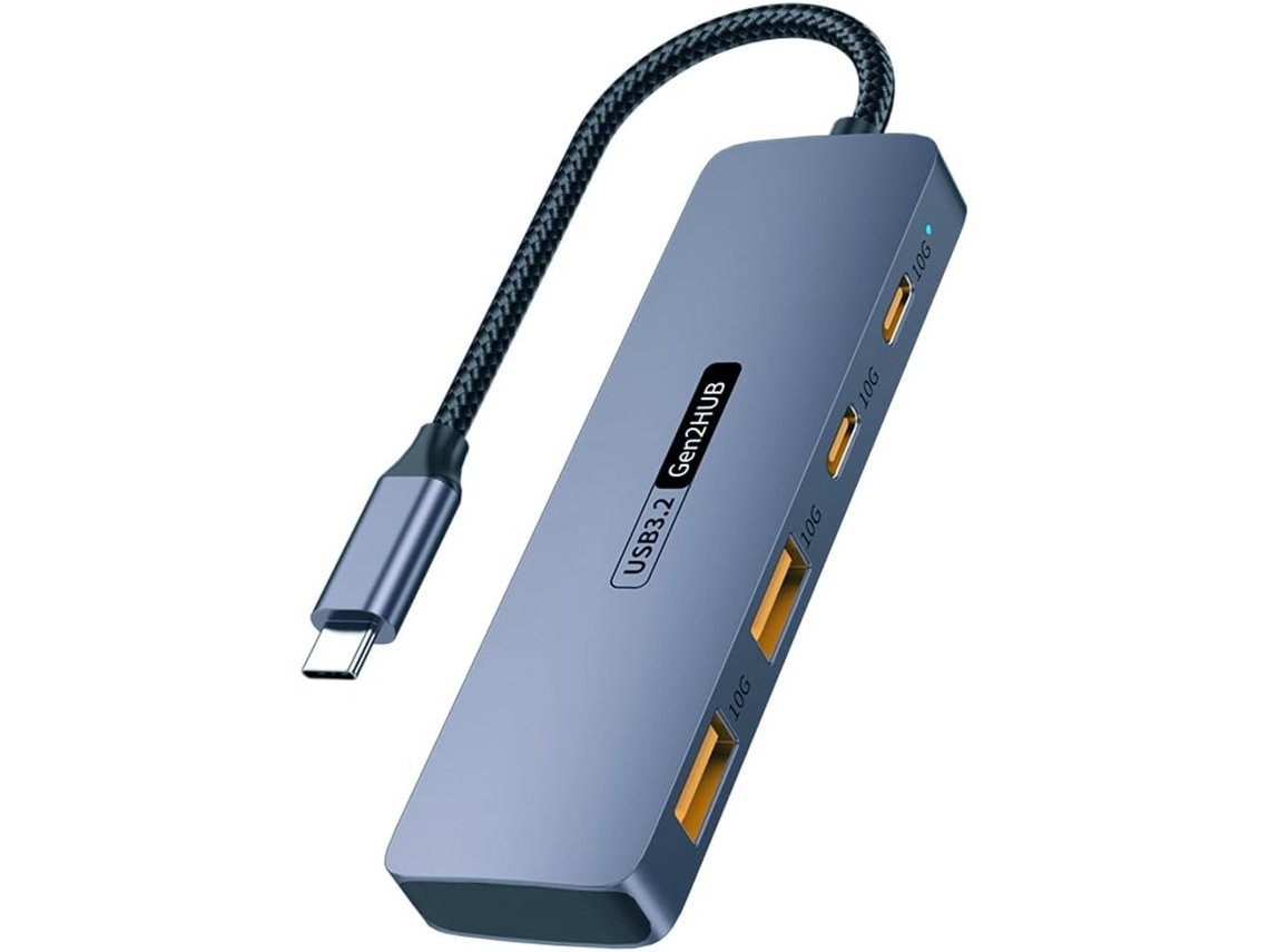 Hub Usb-c De Alta Velocidade 10gbps, Divisor Usb Tipo C 3.2 Para Pc,