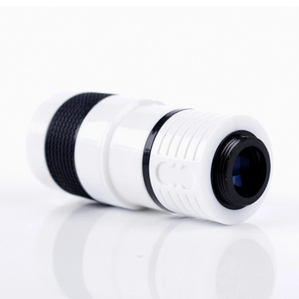 Lente Teleobjetiva Para Celular Com Zoom, Lente Monocular Para Câmera De Celular, Lente Telescópica Externa Com Clipe Para Celular Samsung Branca