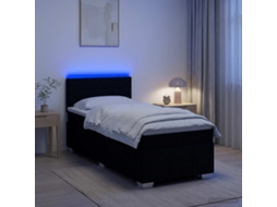 Vidaxl Cama Box Spring Com Colchão Preto 100 X 200 Cm Tecido