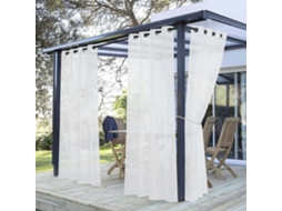 Cortina Translúcida Para Exteriores (com Ilhoses Metálicos), Ideal Para Jardins, 254 Cm De Largura X 213 Cm De Altura, Branca, Painel Único