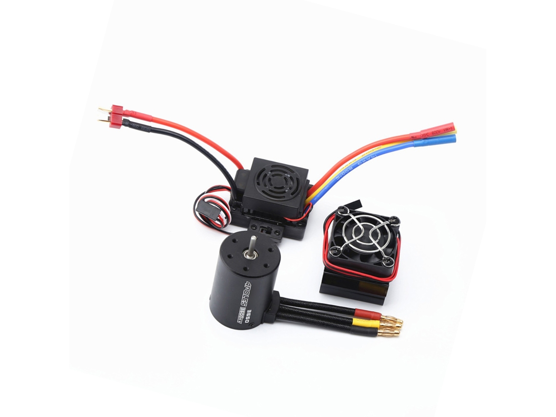 Mali motor Brushless 3650 3600kv com Esc 60a e Dissipador de Calor para Carros e Barcos Controle Remoto 1:8/1:10 Hsp Hpi Wltoys