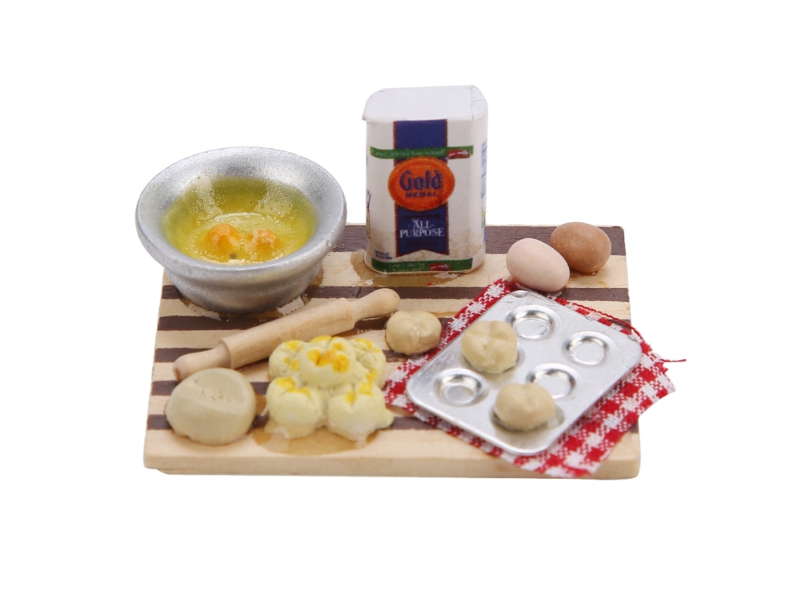 Acessórios De Casa De Bonecas Comida Miniatura Pão Tábua De Cozinha Para Escala 1/12