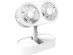 Mini ventilador de mesa USB, com luz, recarregável, 3 velocidades, resfriamento, S/MARCA