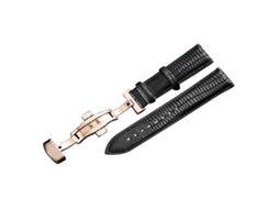 Pulseira de relógio casual em couro PU para homens e mulheres (20 mm, preta)
