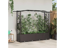 Vidaxl Cama Elevada Com Treliça E Telhado Castanho 204 X 40 X 138 Cm