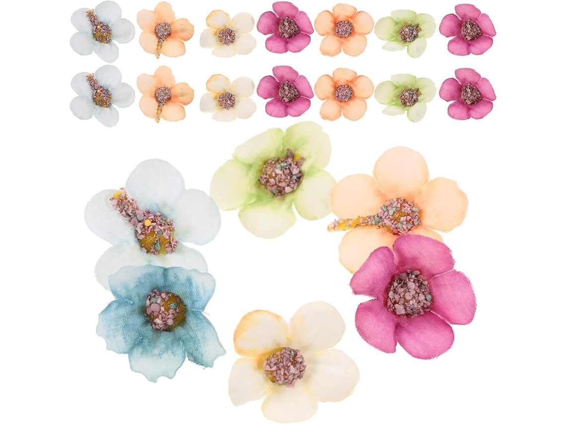 50 Pequenas Cabeças de Margarida Seda para Artesanato, Realistas e Fáceis Usar Projetos Diy CHABERLU