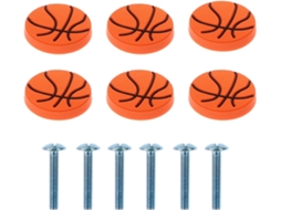 Conjunto De 6 Puxadores Em Formato De Bola De Basquete Para Portas, Armários E Gavetas.